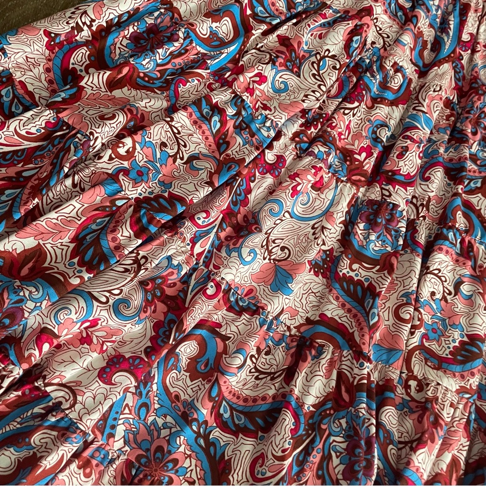 NWT Soft surroundings Kara Paisley Print Pink and Blue Dress - Picture 3 of 9